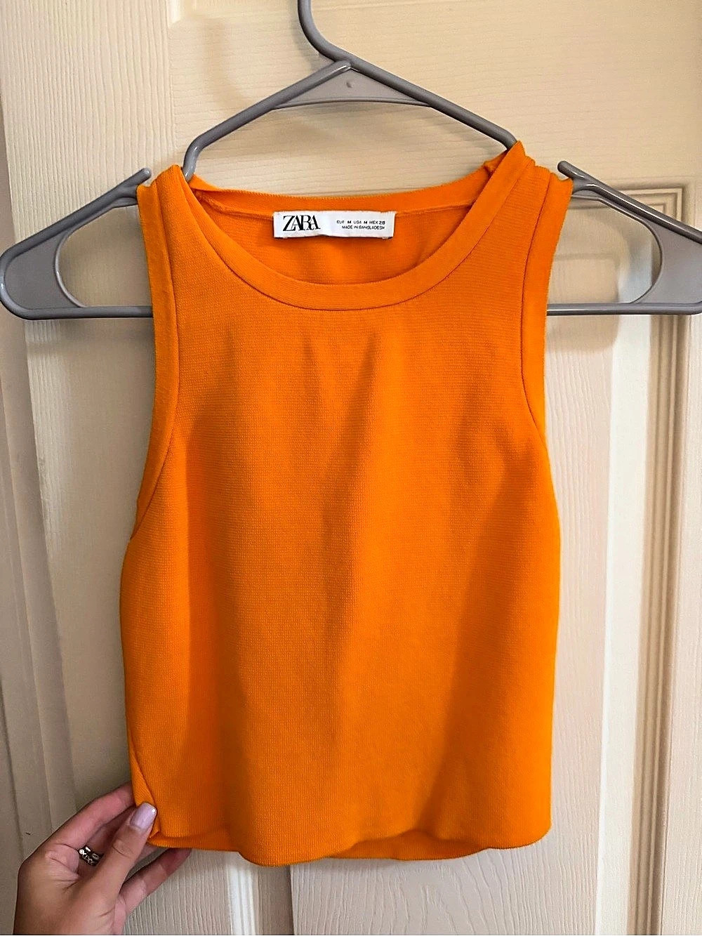 Zara Ribbed Tank Top in Orange Like New